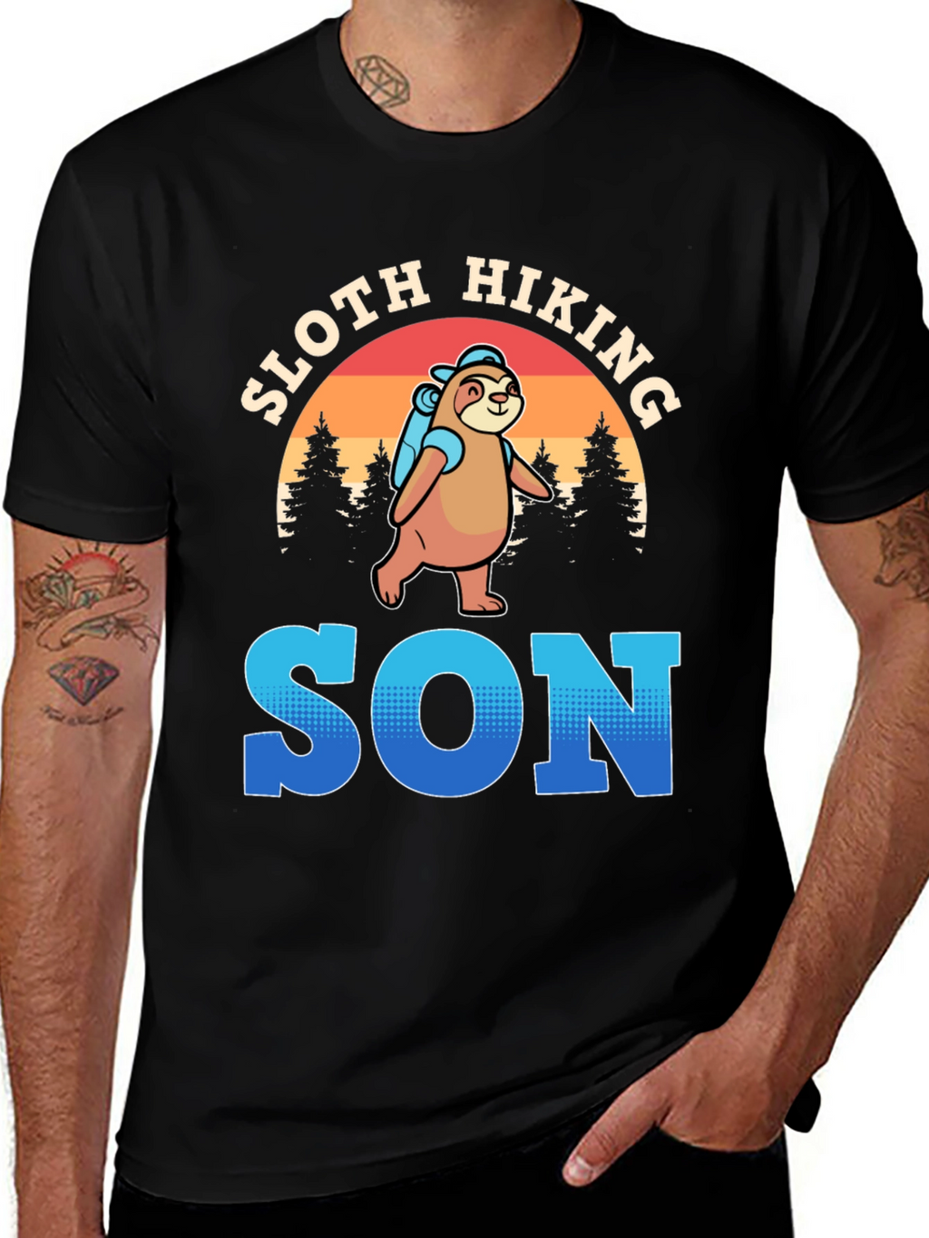 Sloth Hiking Son T-Shirt