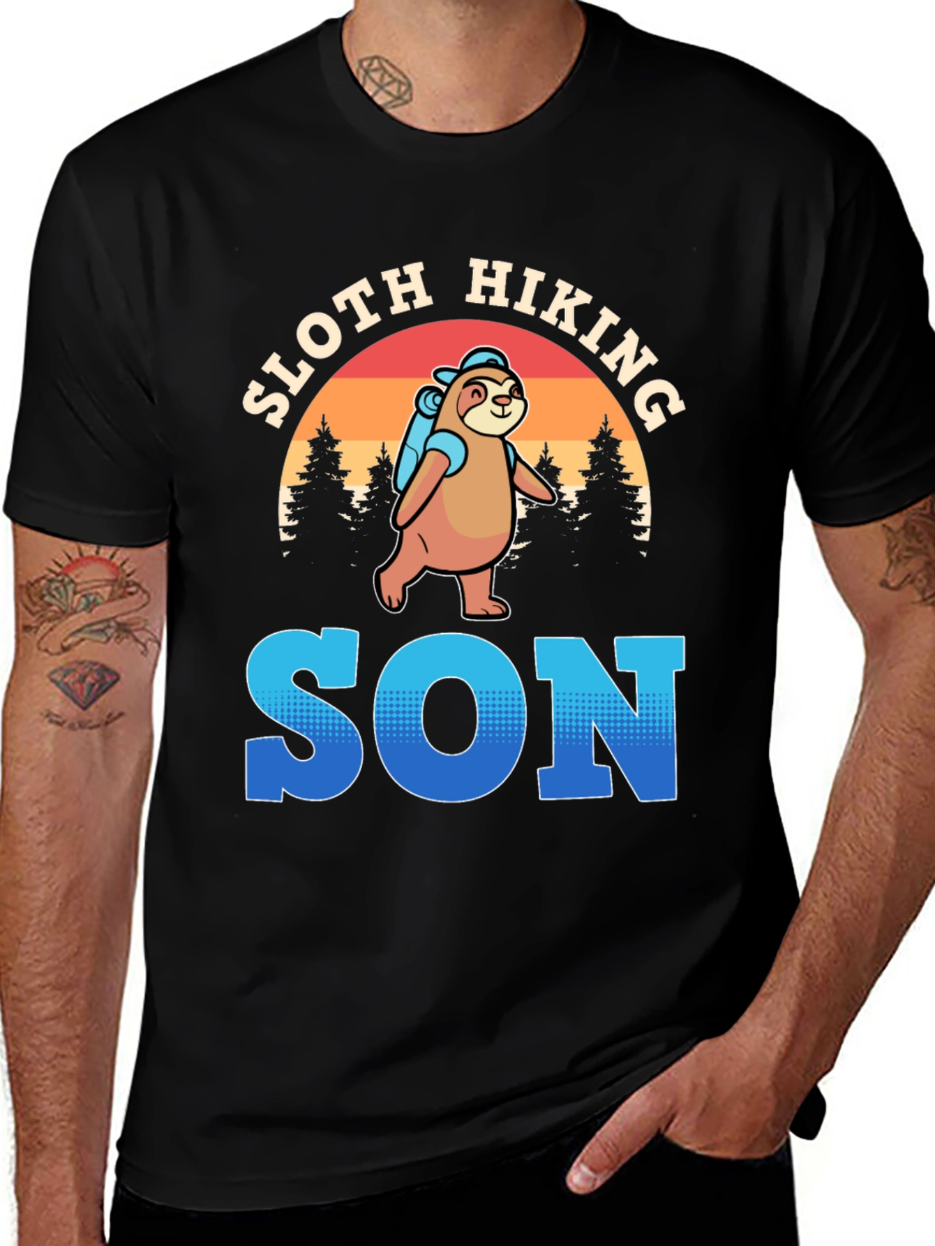 Sloth Hiking Son T-Shirt