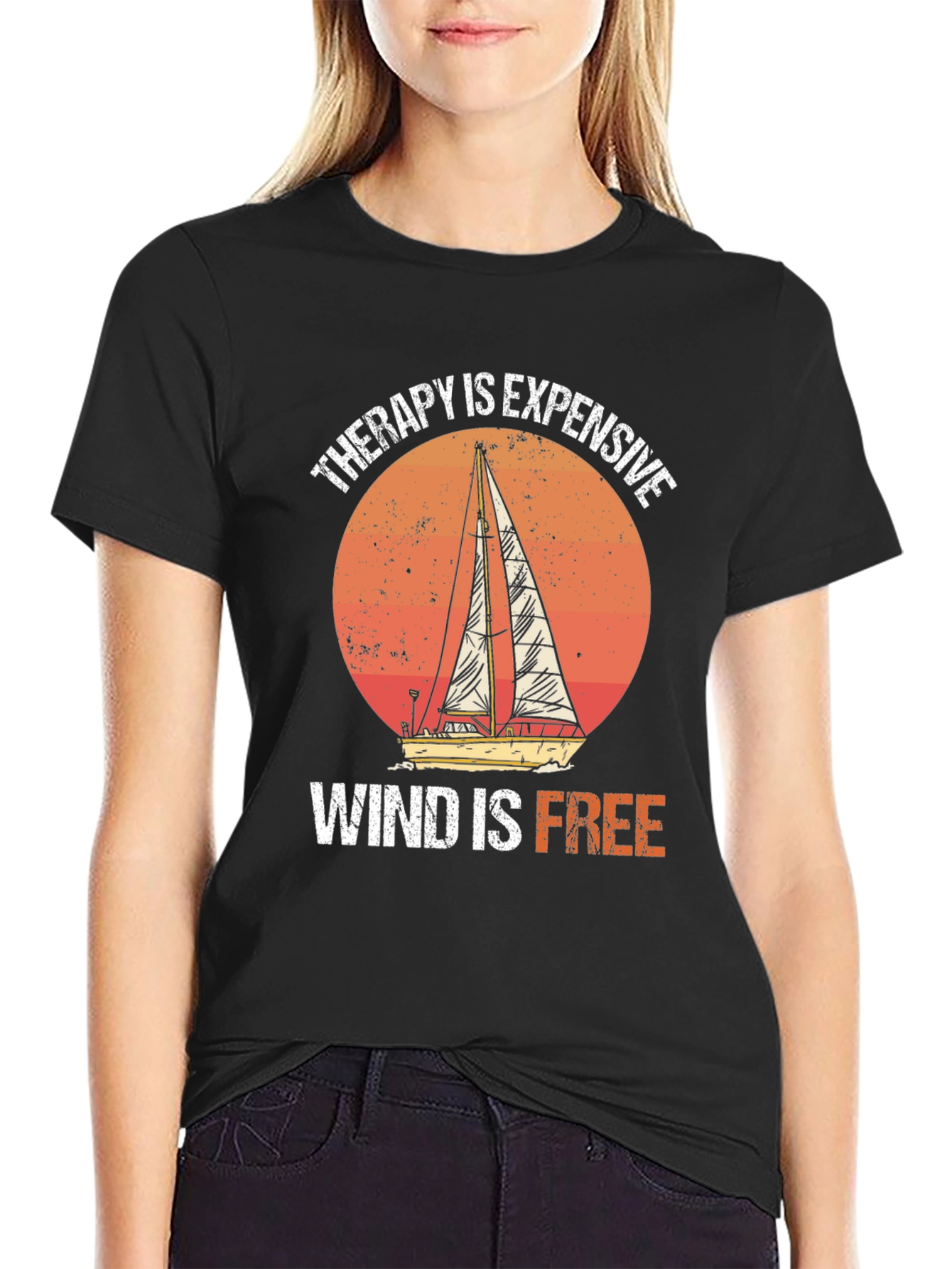 Therapy is Expensive Wind is Free Graphic Tee