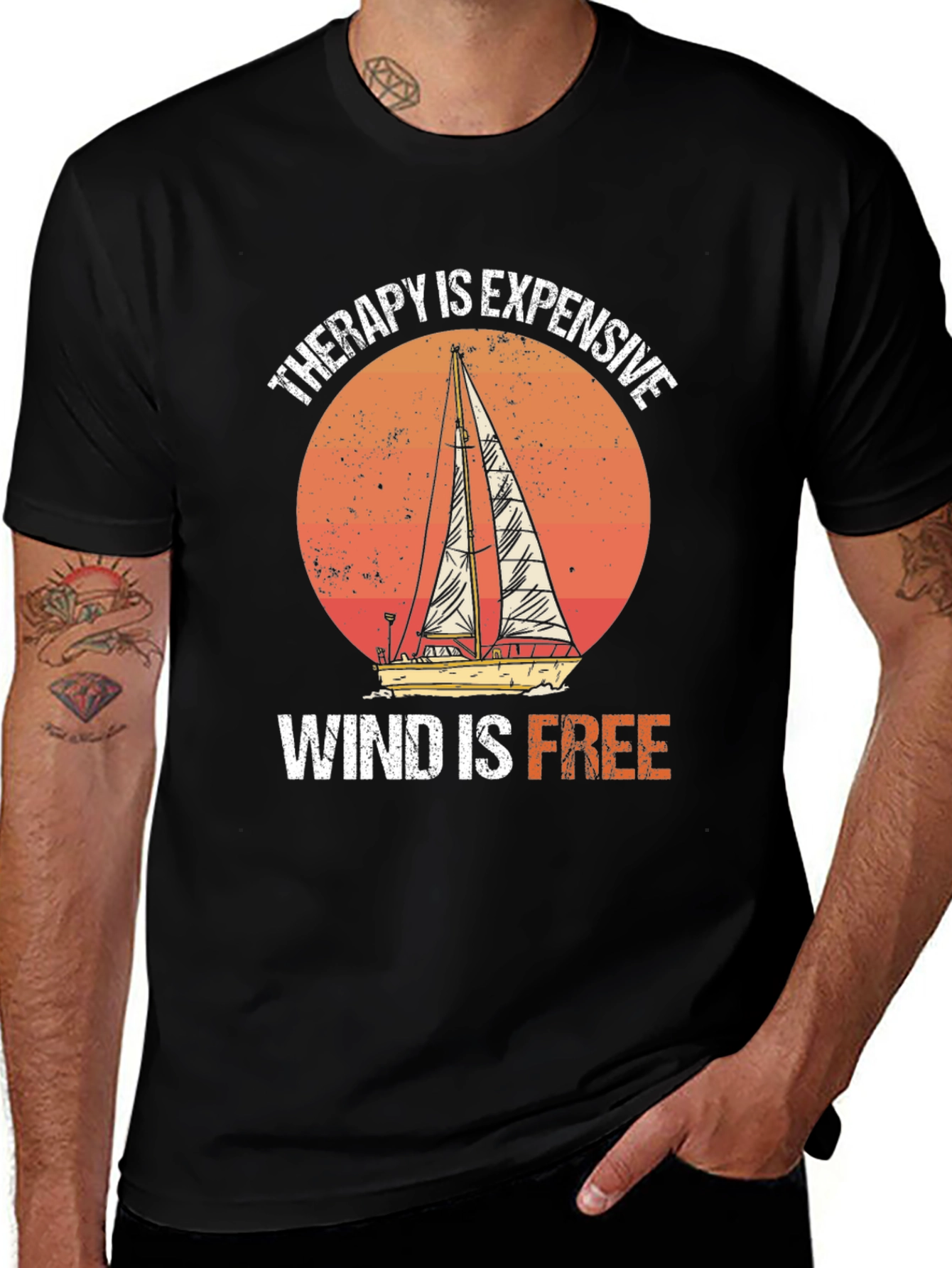 Therapy is Expensive Wind is Free Graphic Tee