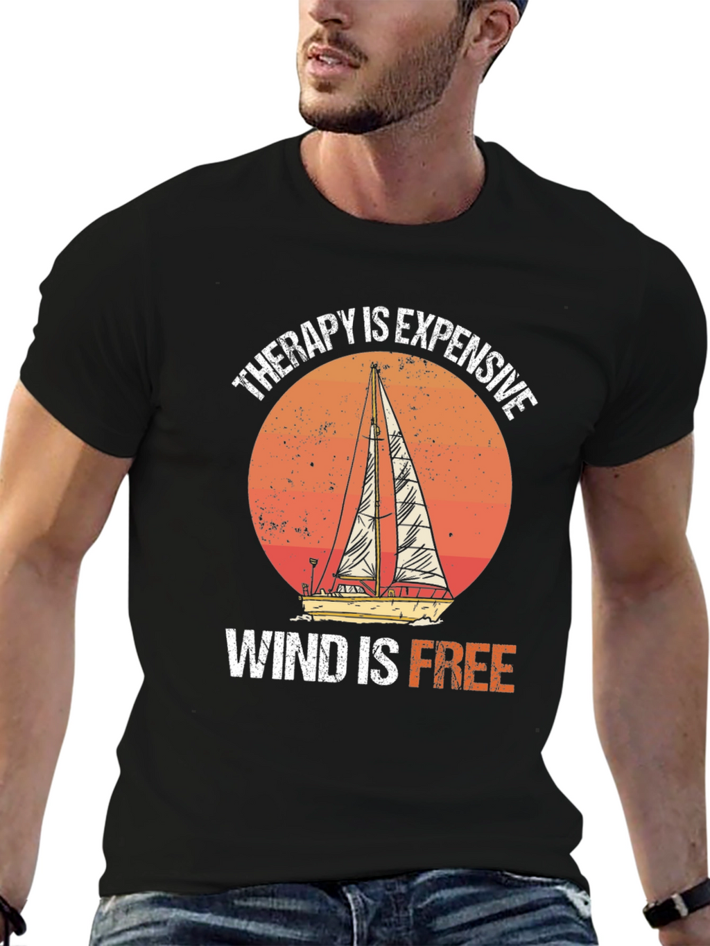 Therapy is Expensive Wind is Free Graphic Tee