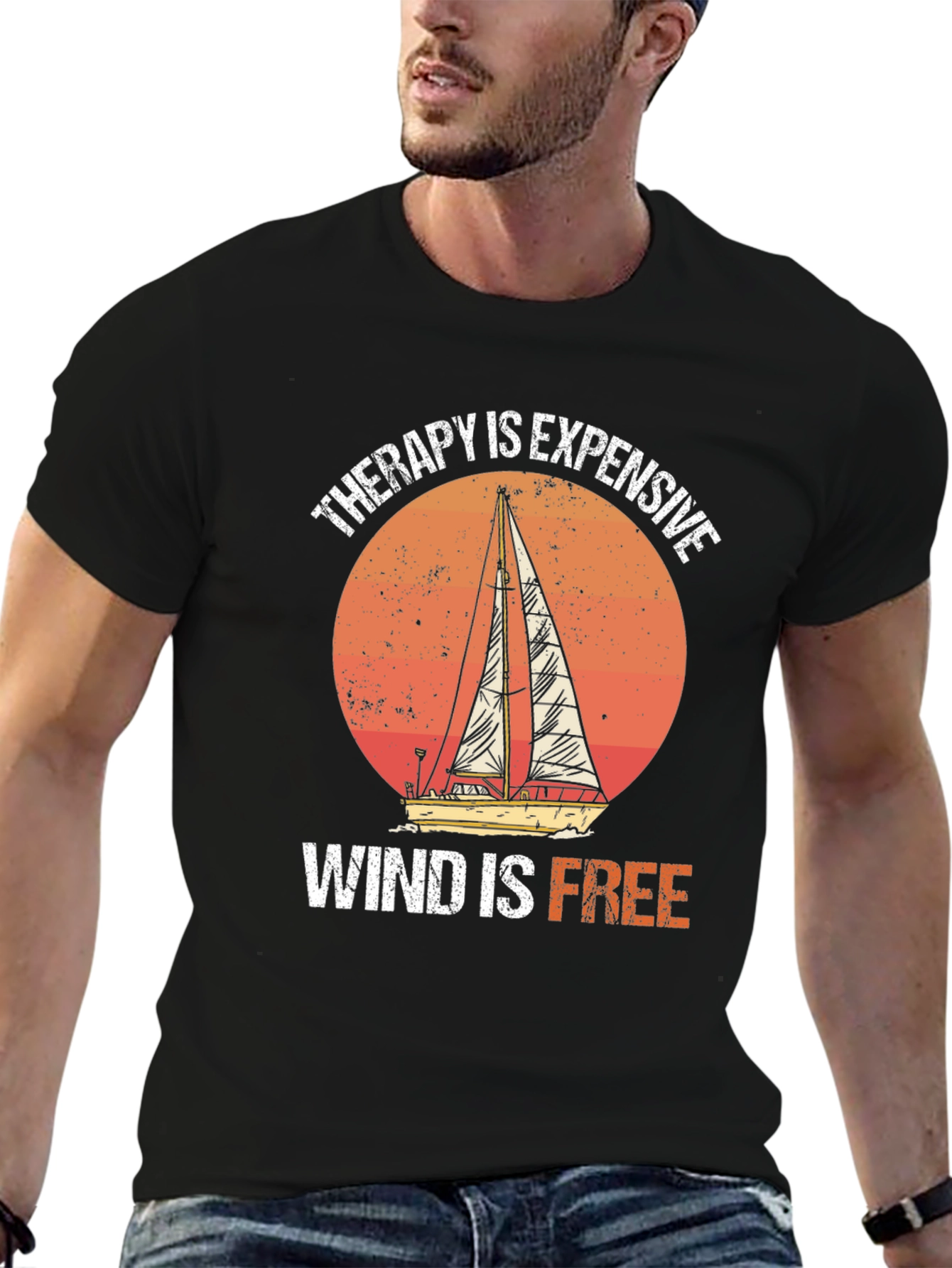 Therapy is Expensive Wind is Free Graphic Tee