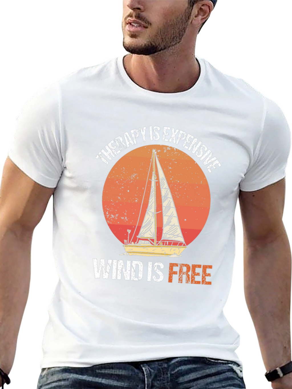 Therapy is Expensive Wind is Free Graphic Tee
