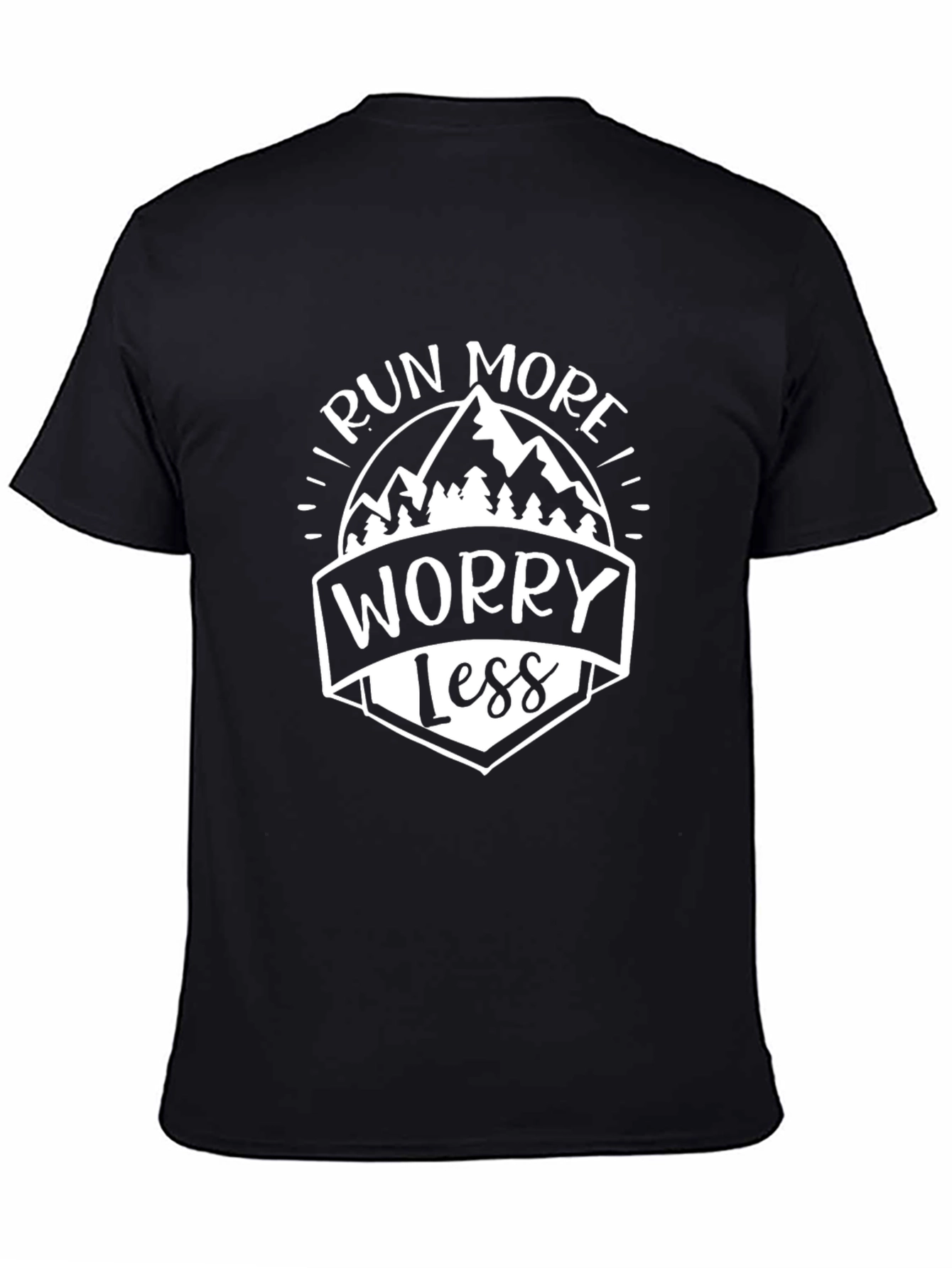 Run More Worry Less Graphic T-Shirt