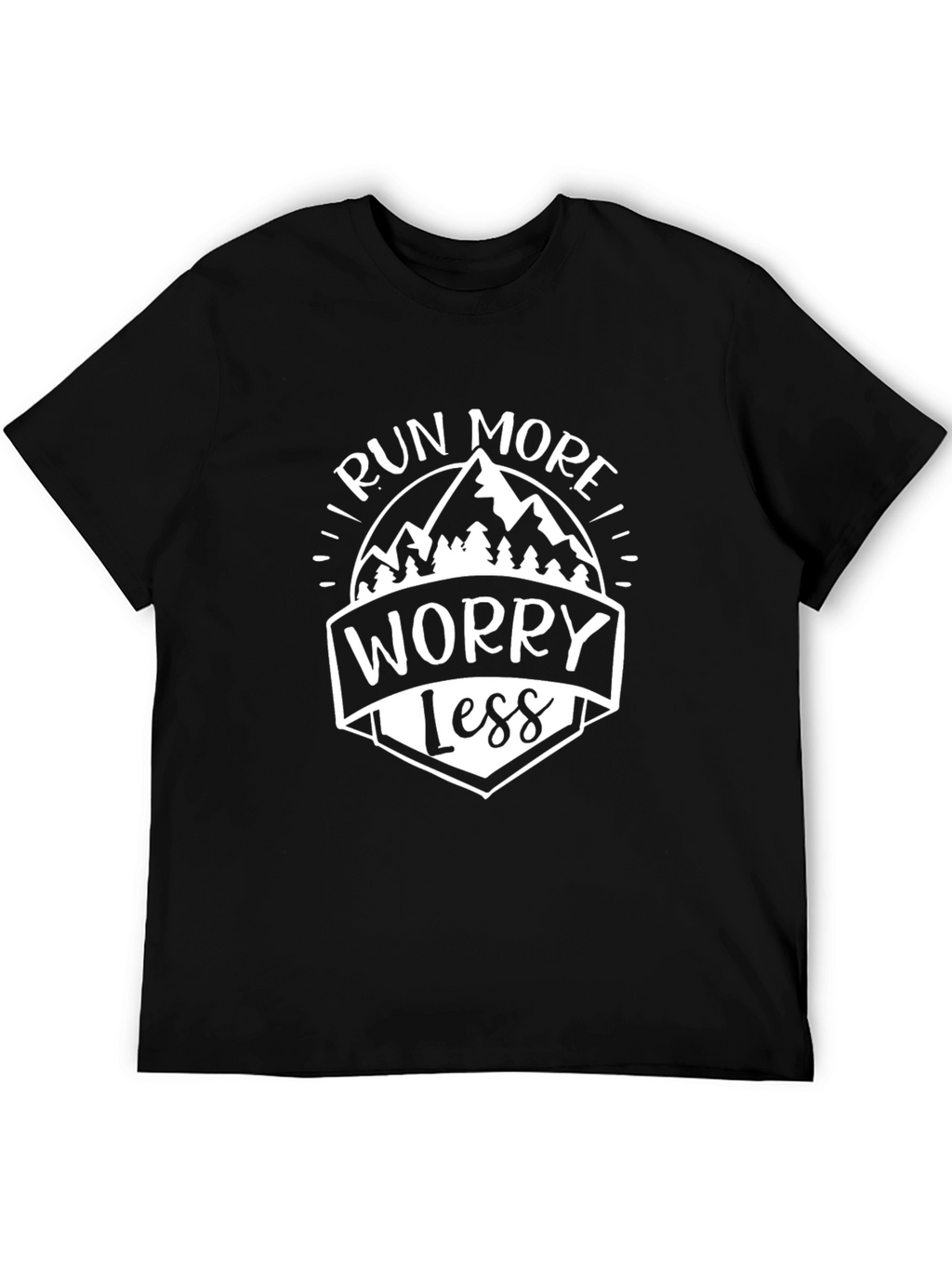 Run More Worry Less Graphic T-Shirt