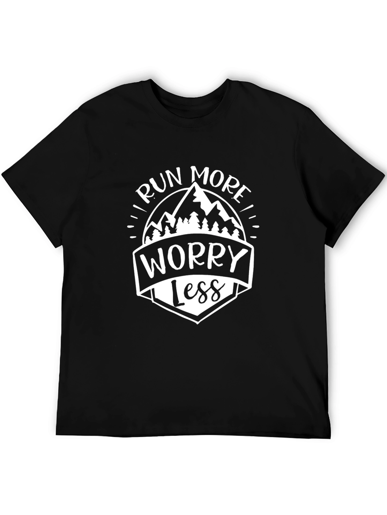 Run More Worry Less Graphic T-Shirt