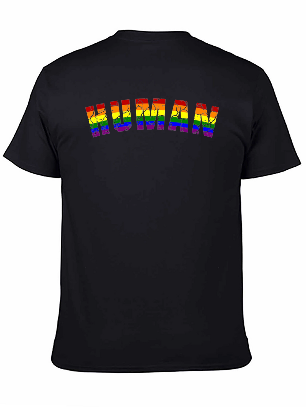 Rainbow Human Pride T-Shirt - Black