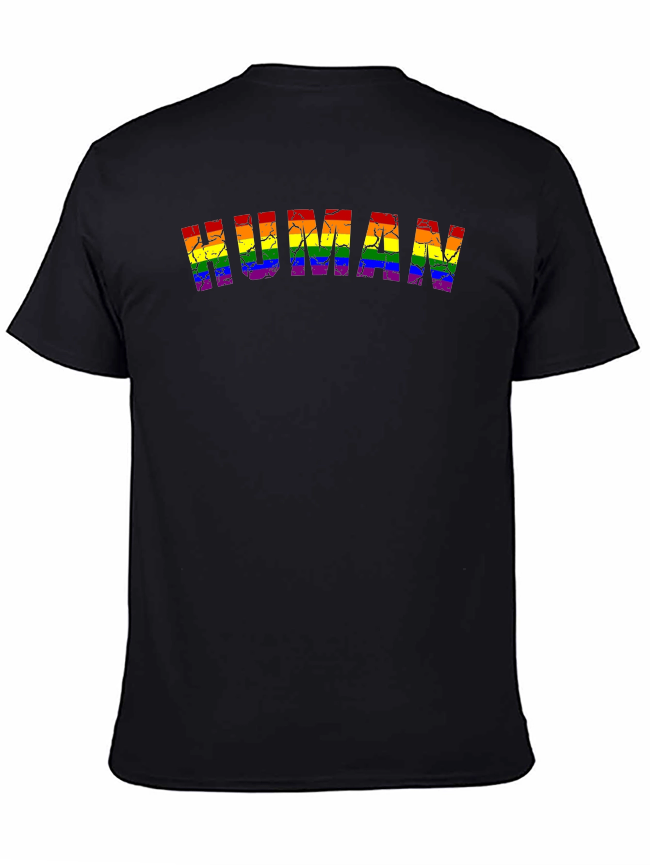 Rainbow Human Pride T-Shirt - Black