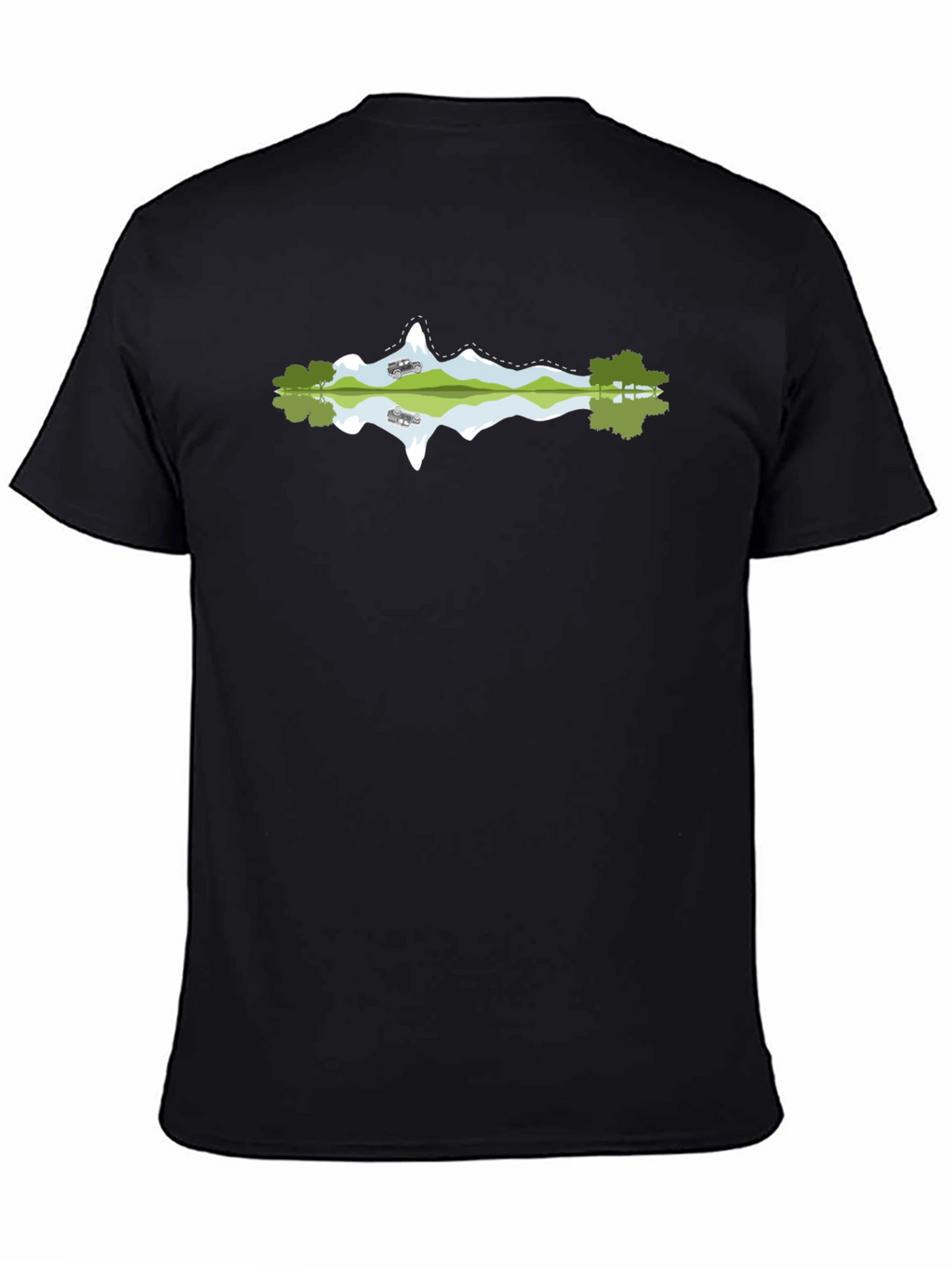 Mountain Reflection Graphic Black Tee