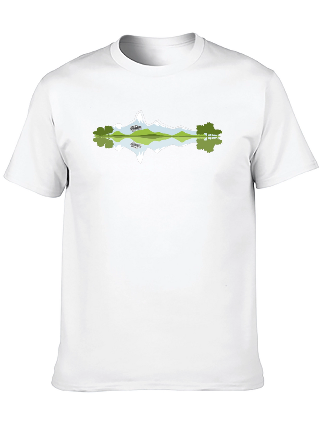 Mountain Reflection Graphic Black Tee