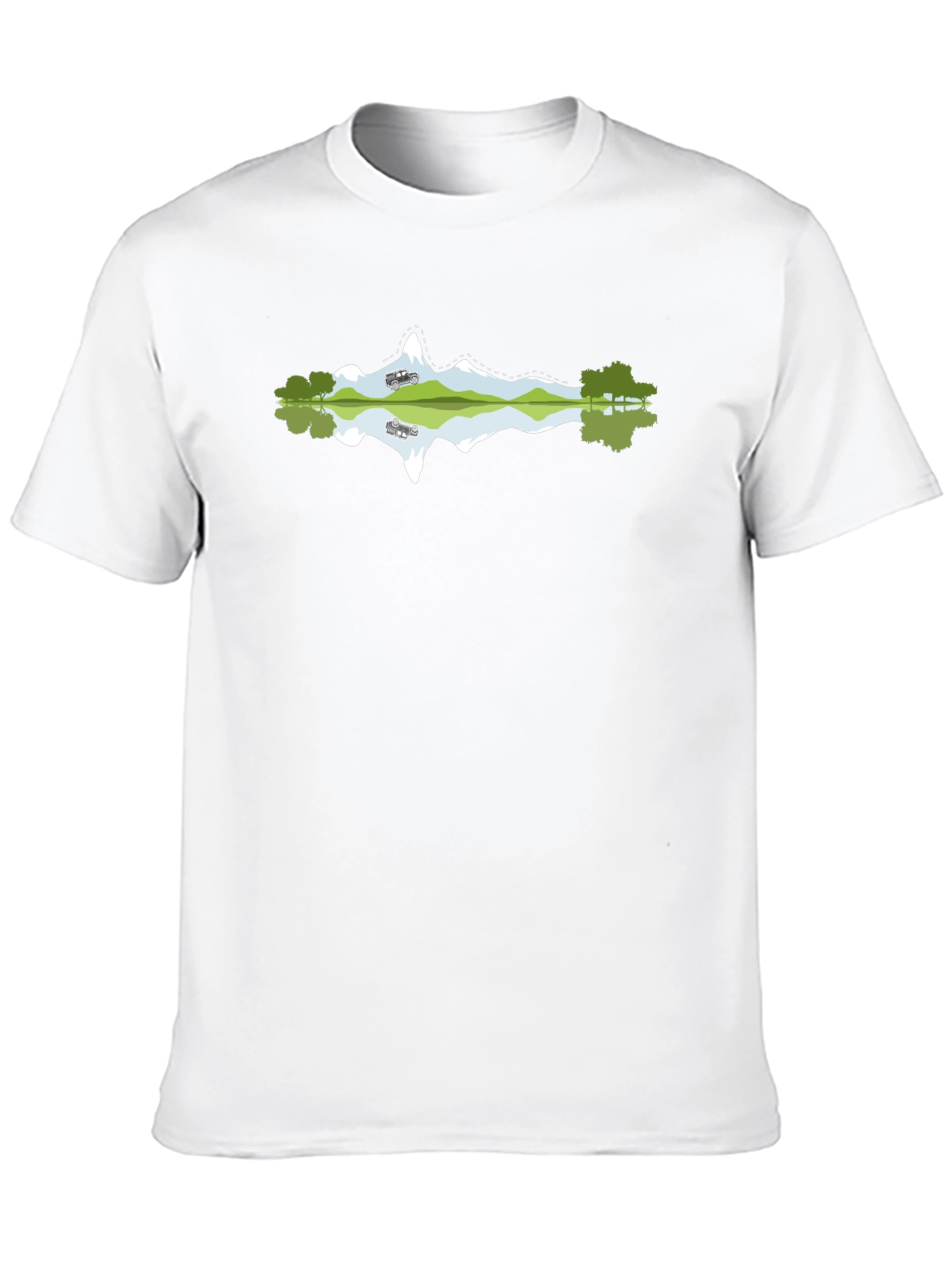 Mountain Reflection Graphic Black Tee