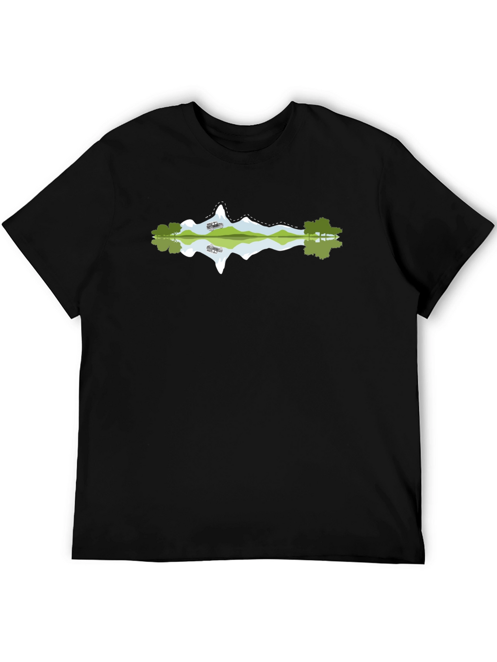 Mountain Reflection Graphic Black Tee