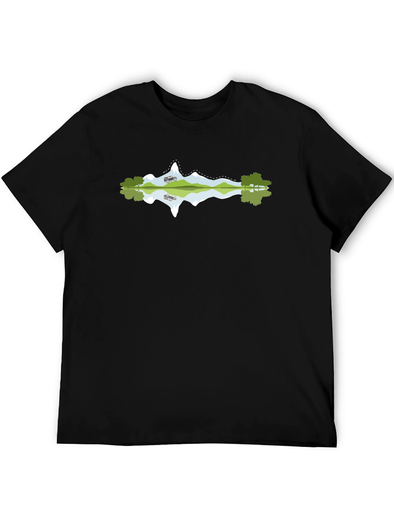 Mountain Reflection Graphic Black Tee