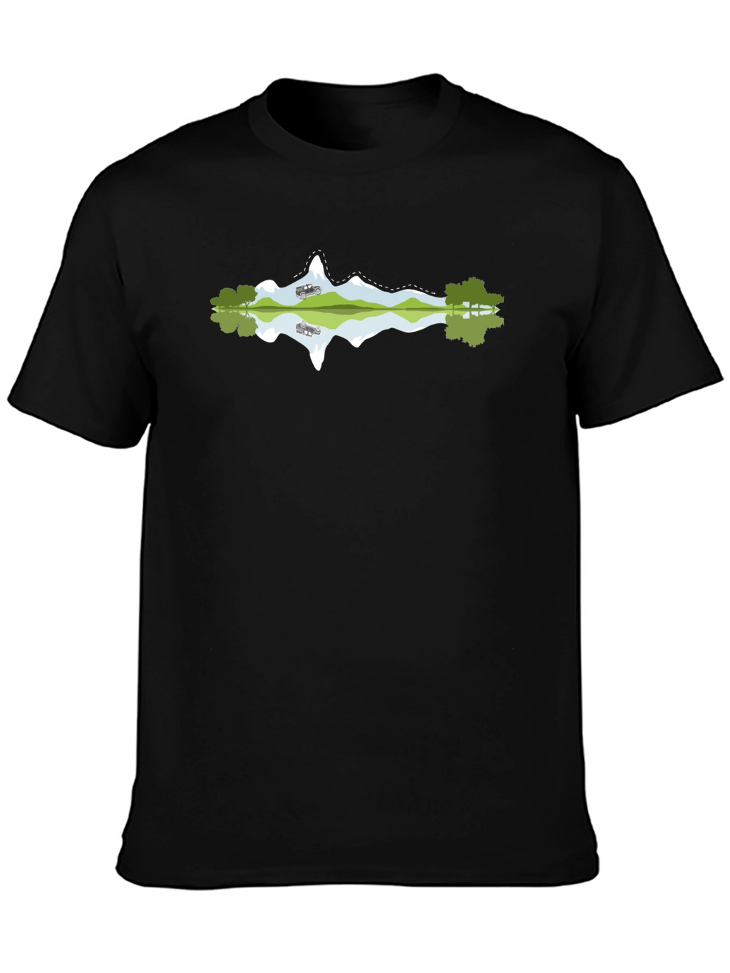 Mountain Reflection Graphic Black Tee