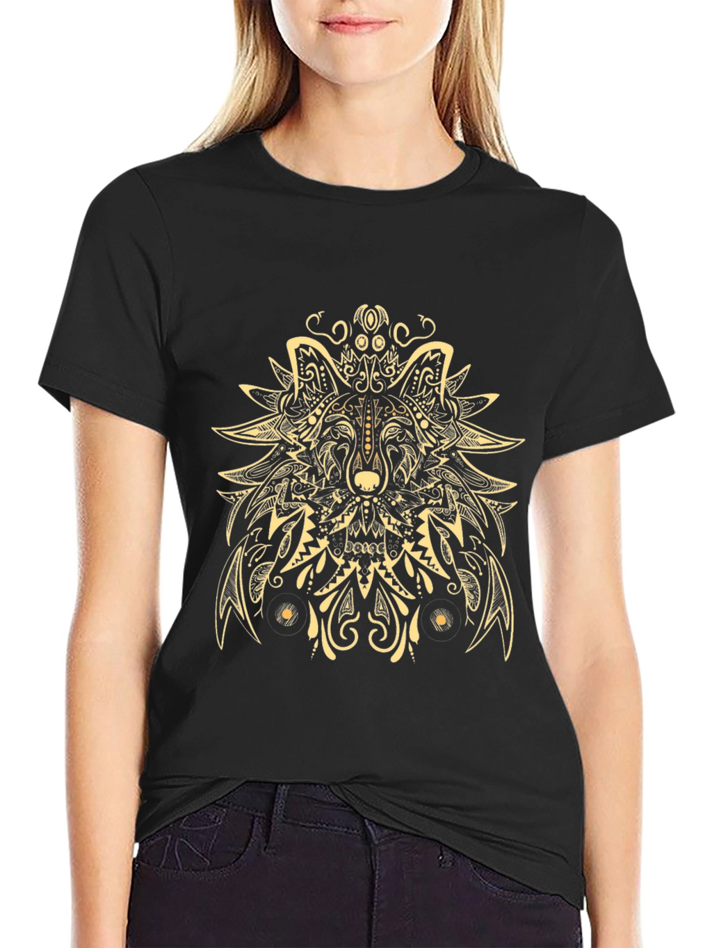 Wolf Mandala Graphic Tee - Artistic Menswear