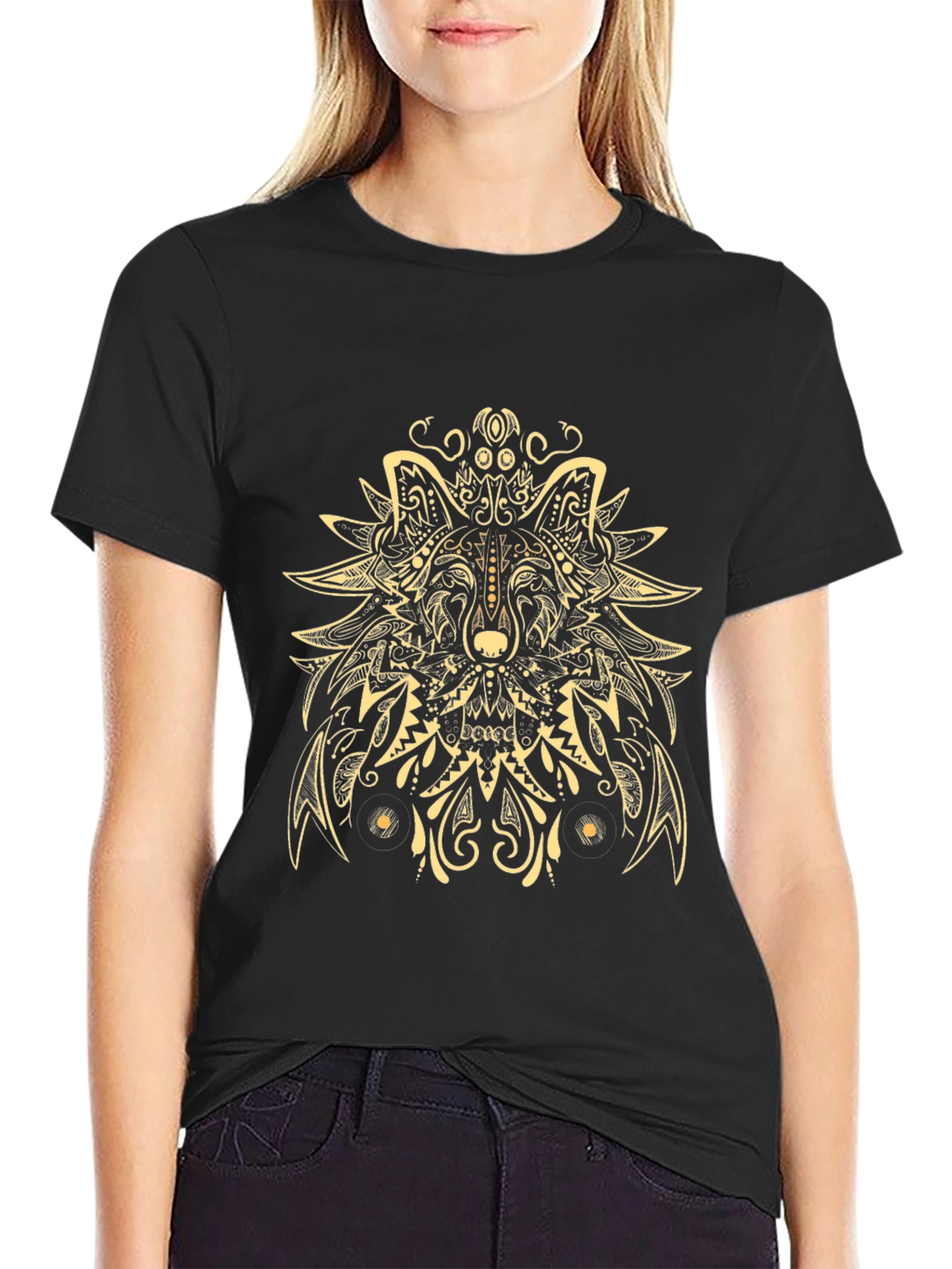 Wolf Mandala Graphic Tee - Artistic Menswear