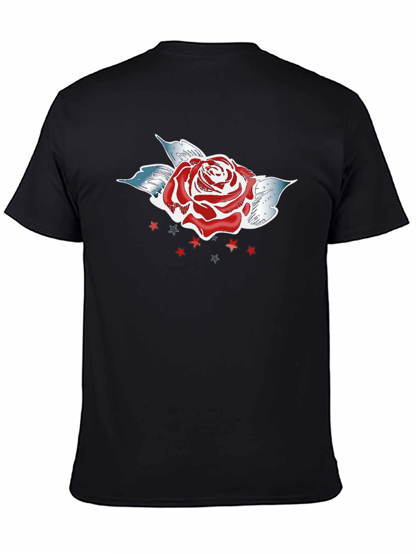 Rose Graphic T-Shirt - Mens Short Sleeve Crew Neck