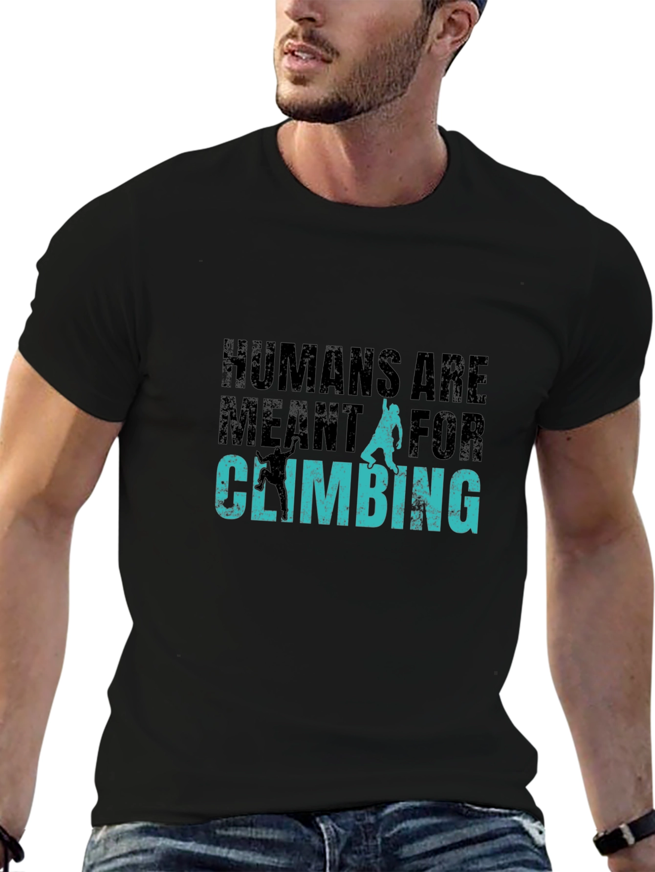 Humans Are Meant For Climbing Black Graphic Tee