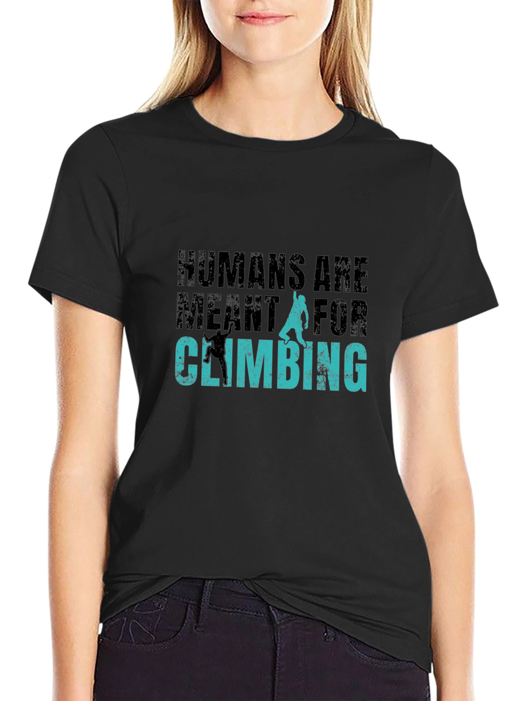 Humans Are Meant For Climbing Black Graphic Tee