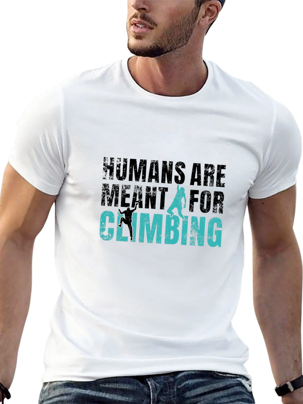 Humans Are Meant For Climbing Black Graphic Tee