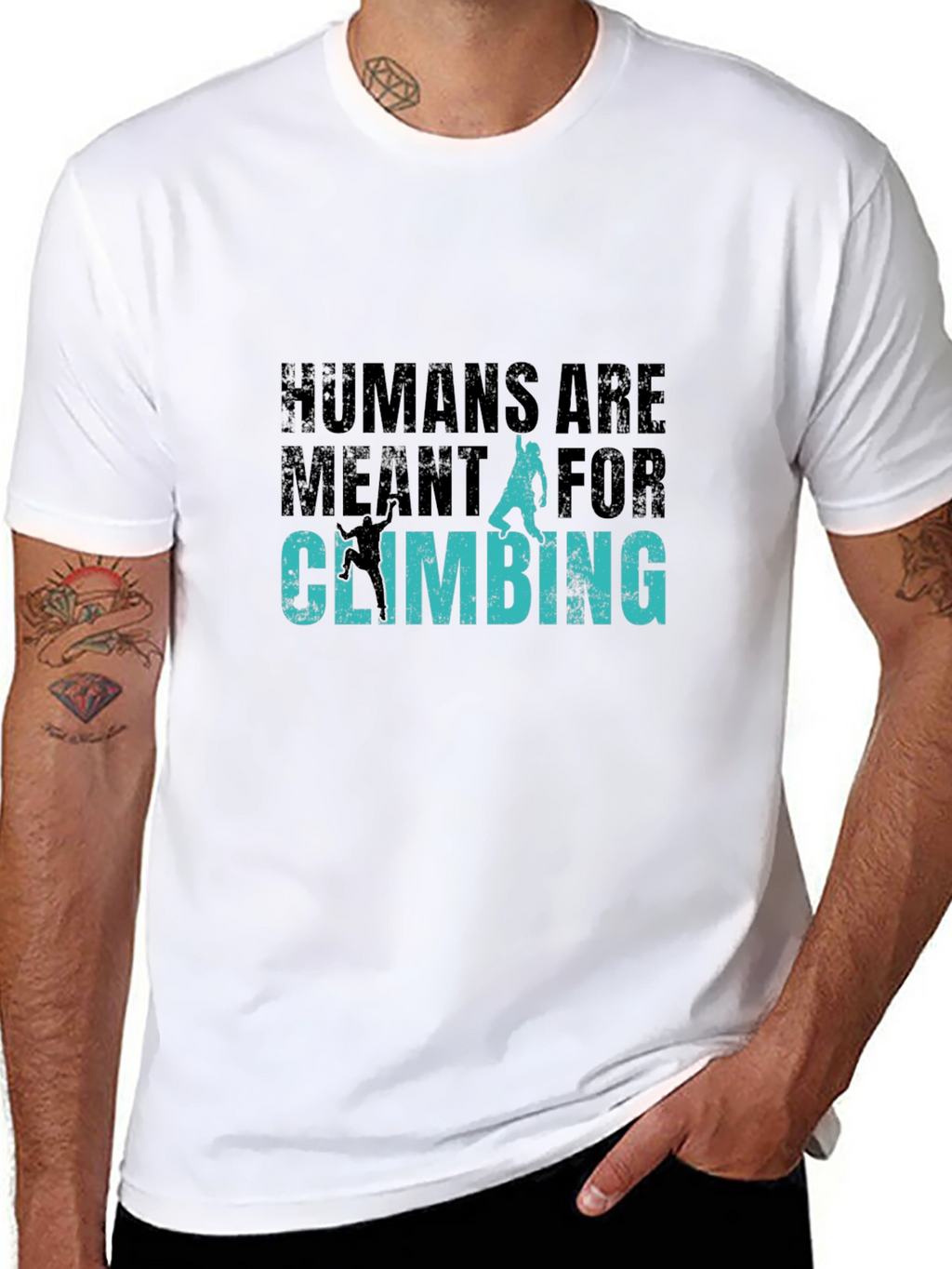 Humans Are Meant For Climbing Black Graphic Tee