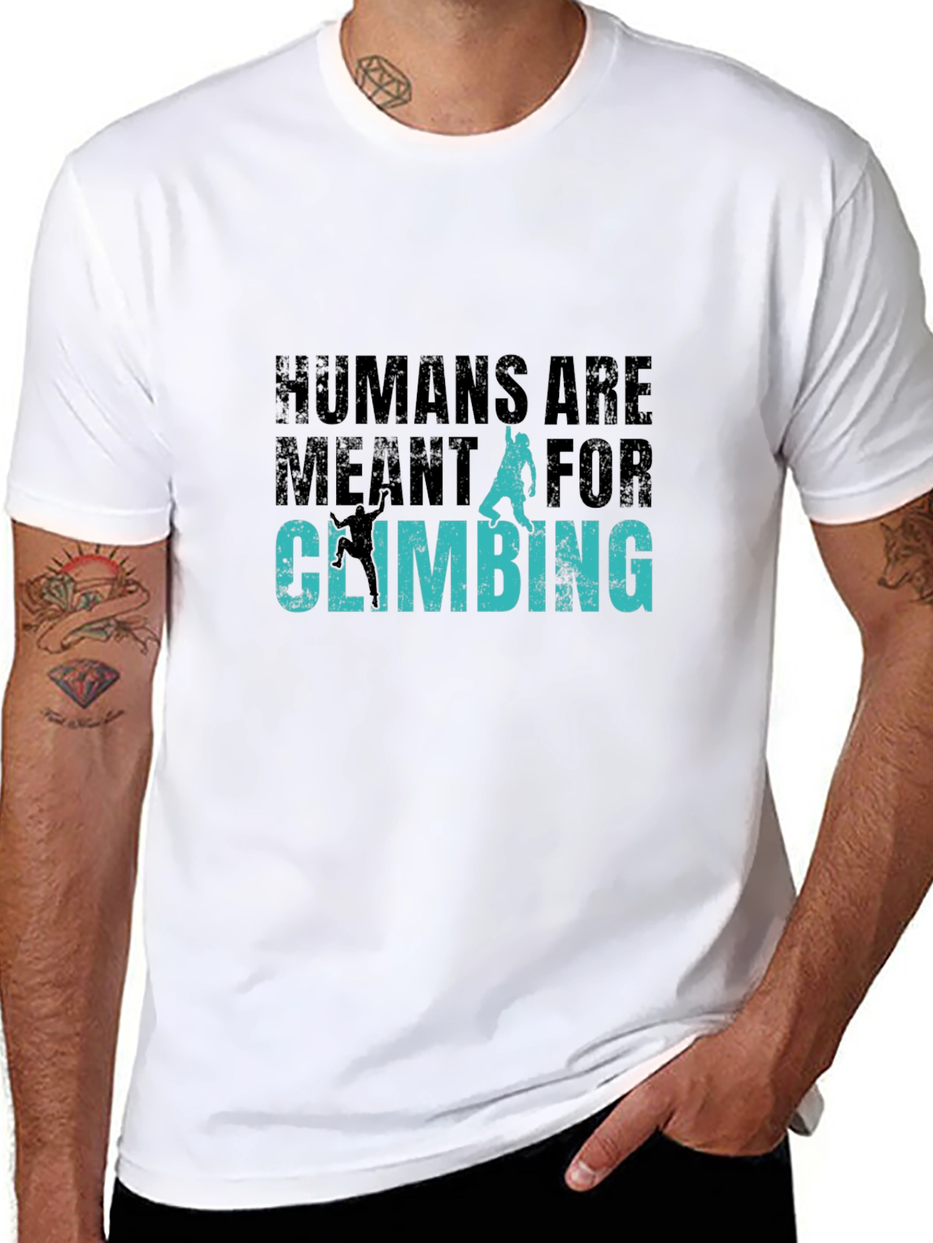 Humans Are Meant For Climbing Black Graphic Tee