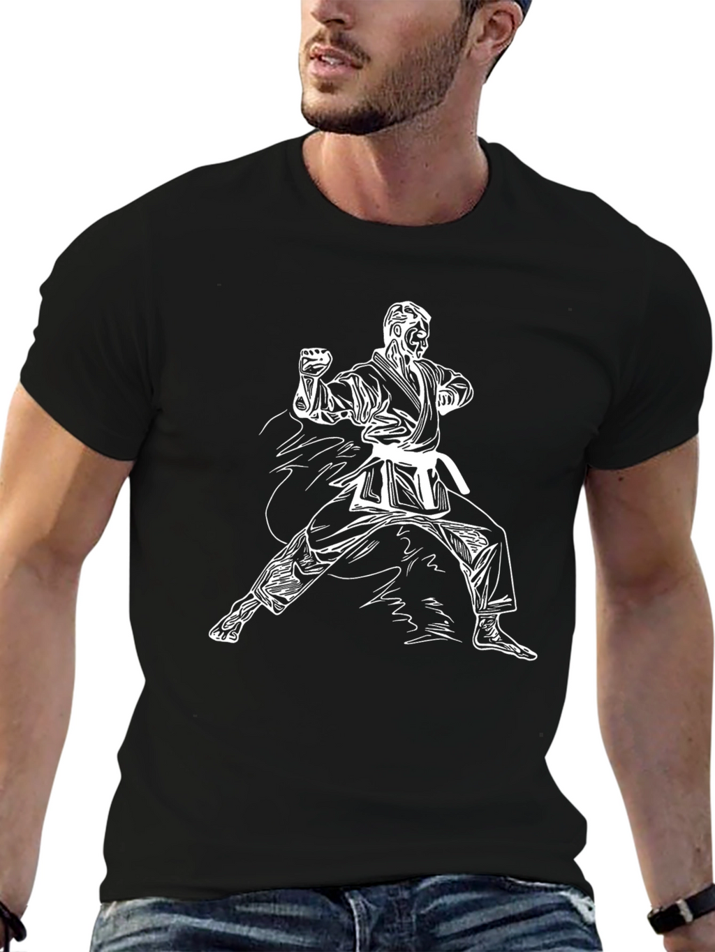 Karate Graphic Black T-Shirt