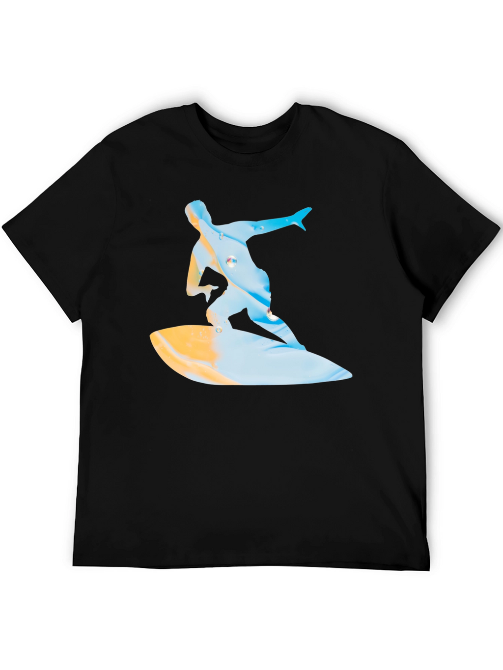 Surfing Graphic T-Shirt - Black Casual Tee