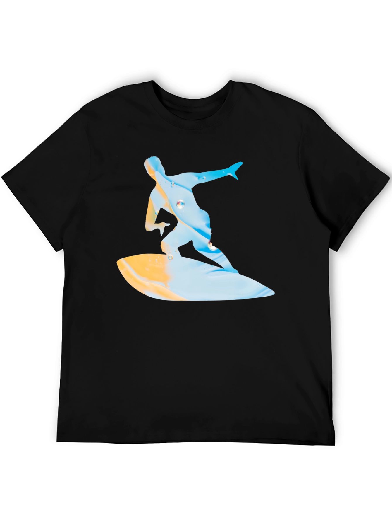 Surfing Graphic T-Shirt - Black Casual Tee