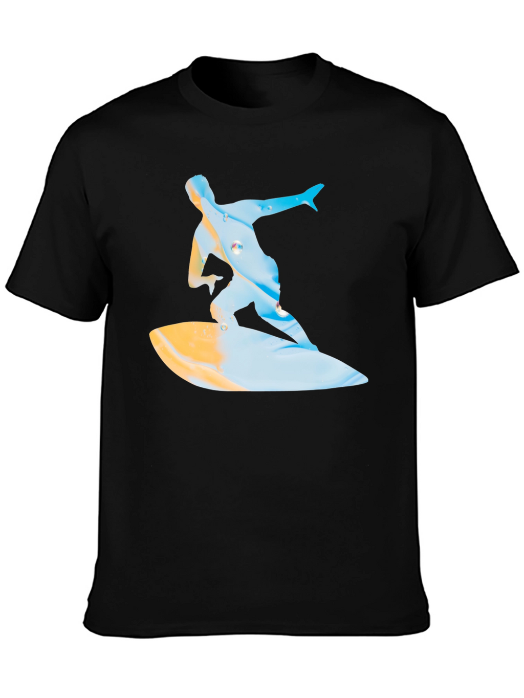 Surfing Graphic T-Shirt - Black Casual Tee