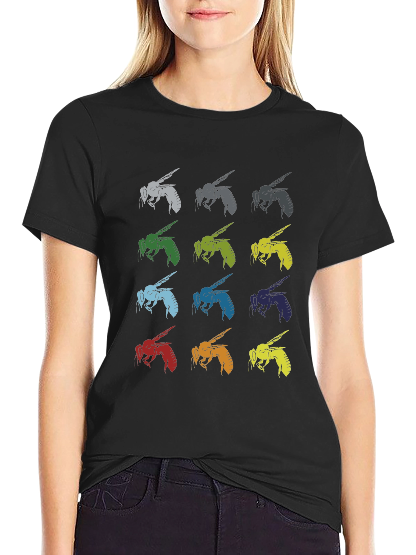 Multi-Colored Bee Graphic Tee