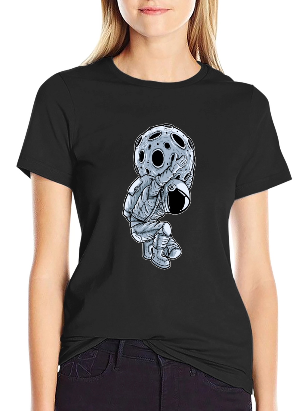 Astronaut Moon Lift Graphic T-Shirt