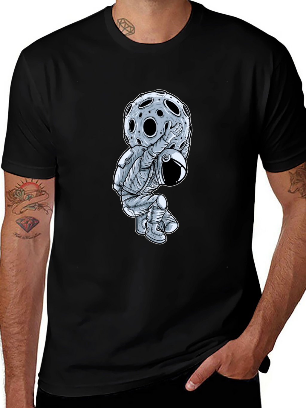 Astronaut Moon Lift Graphic T-Shirt