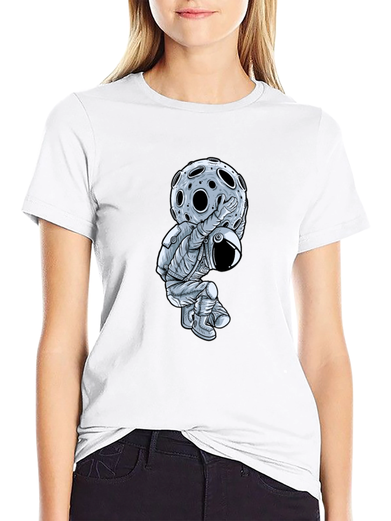 Astronaut Moon Lift Graphic T-Shirt