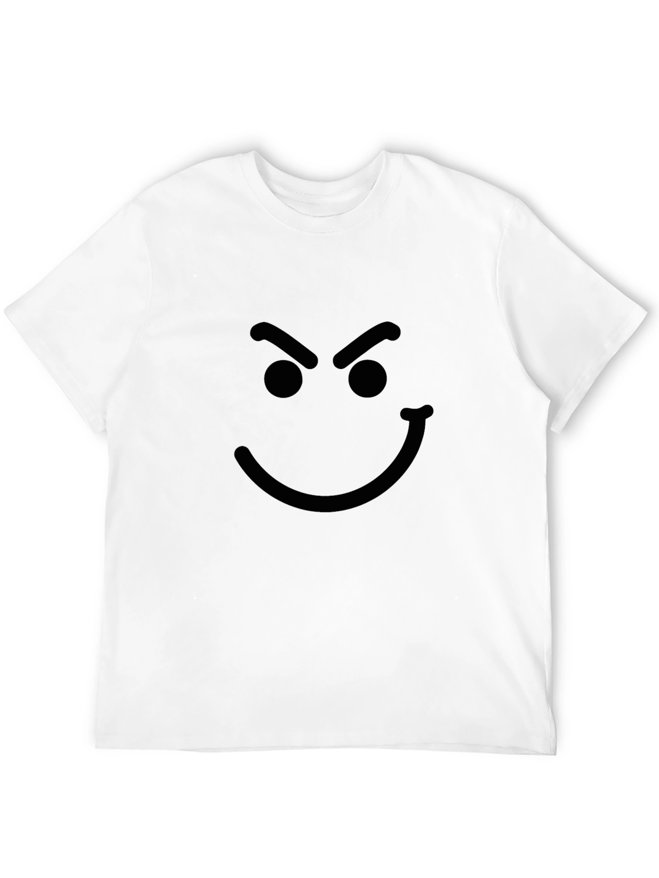 Smiley Graphic Print Mens Black T-Shirt