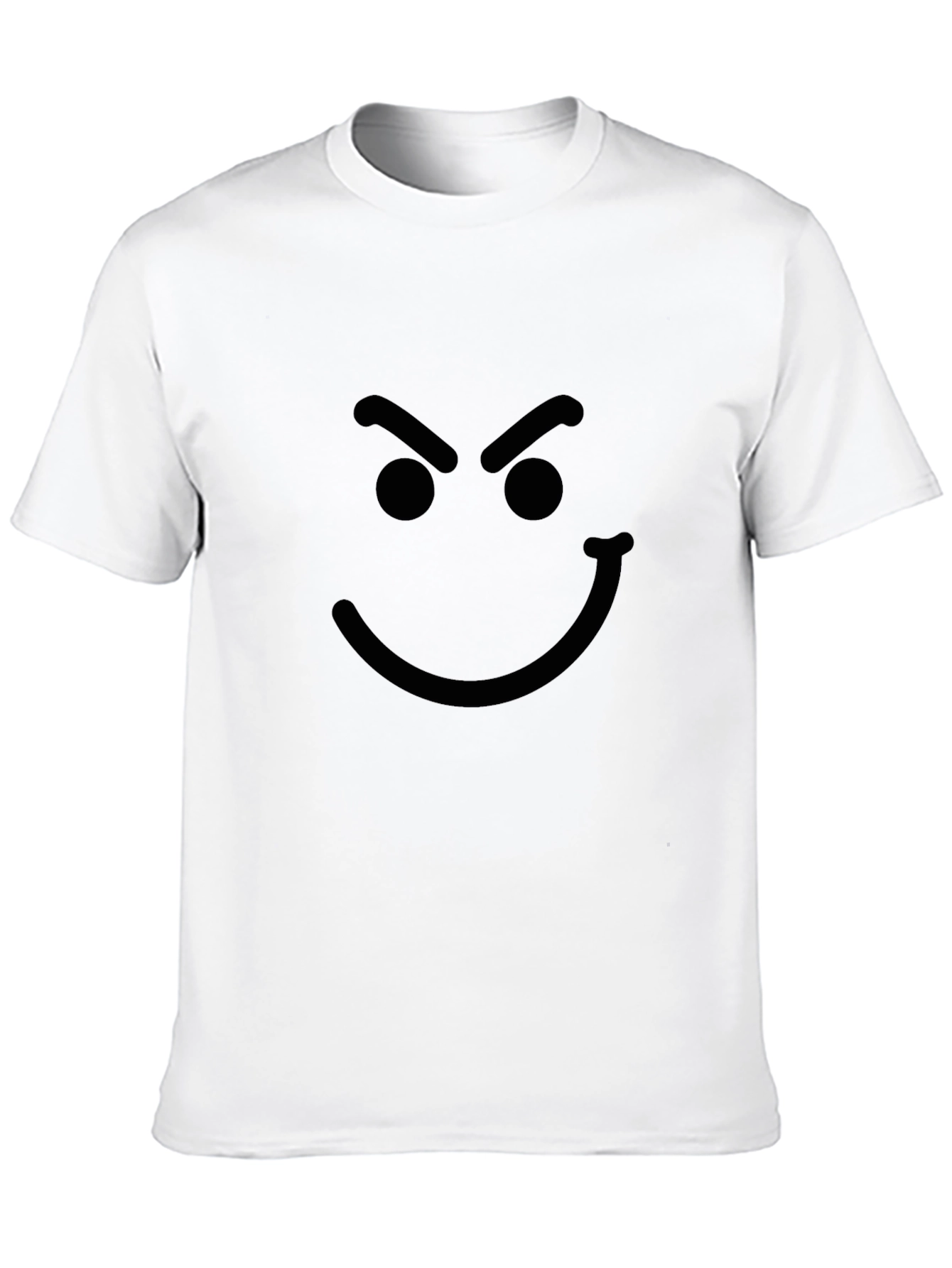 Smiley Graphic Print Mens Black T-Shirt