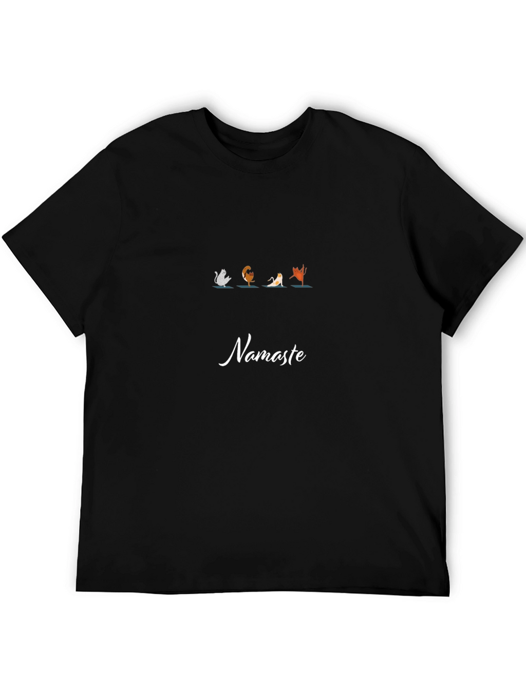 Yoga Cats Namaste Black T-Shirt