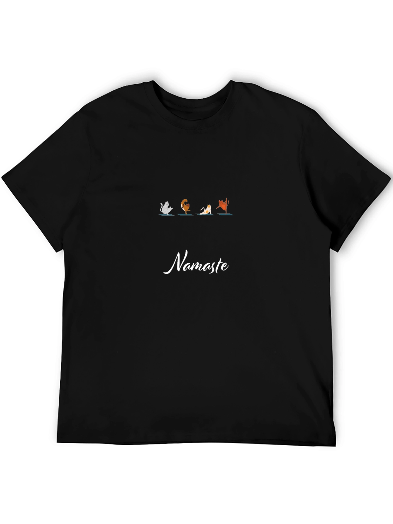 Yoga Cats Namaste Black T-Shirt