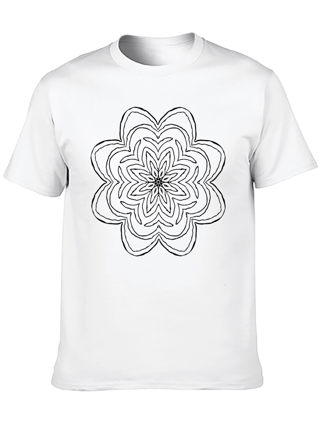 Black Mandala Graphic Print Crew Neck T-Shirt
