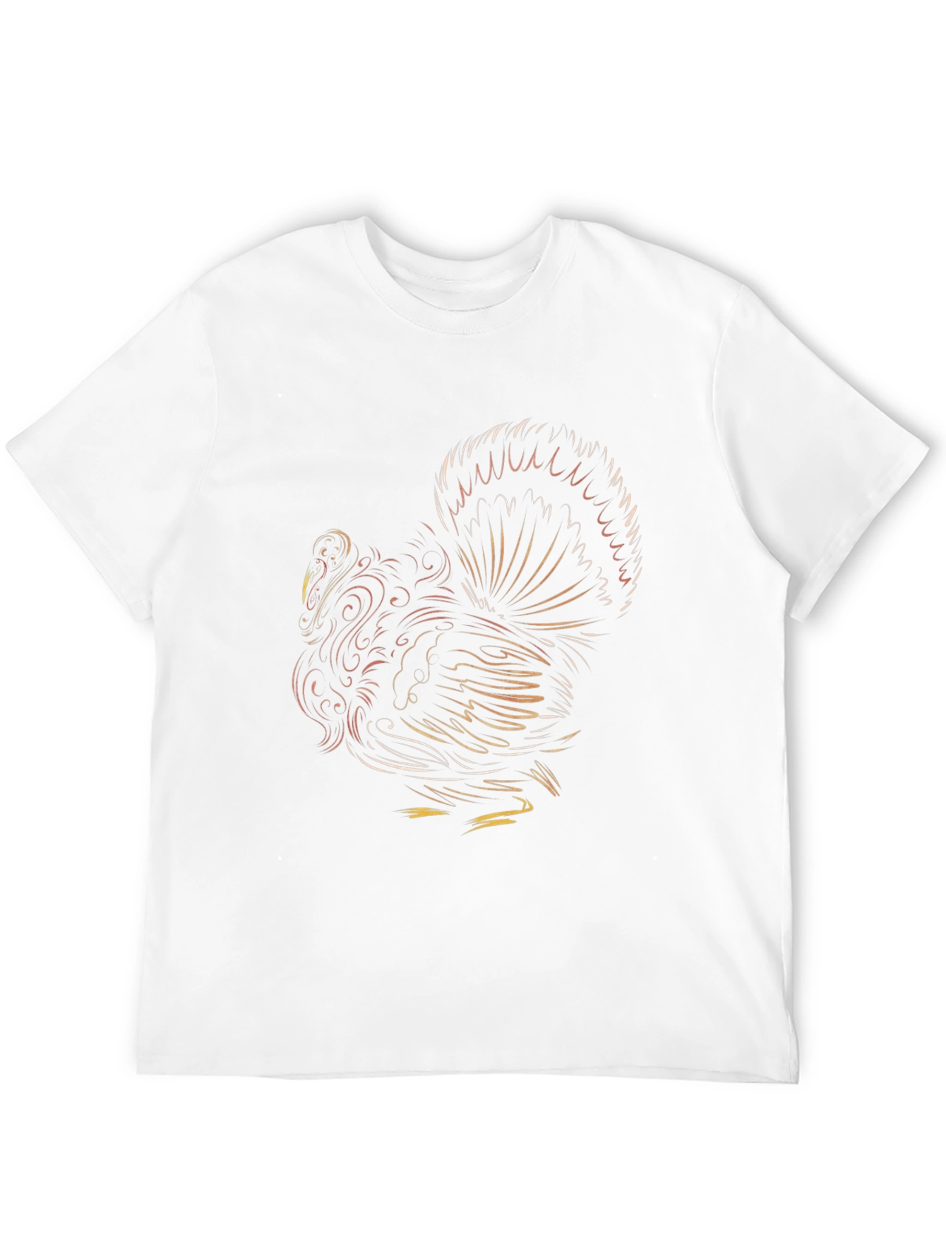 Stylized Rooster Graphic Tee - Black Cotton Comfort