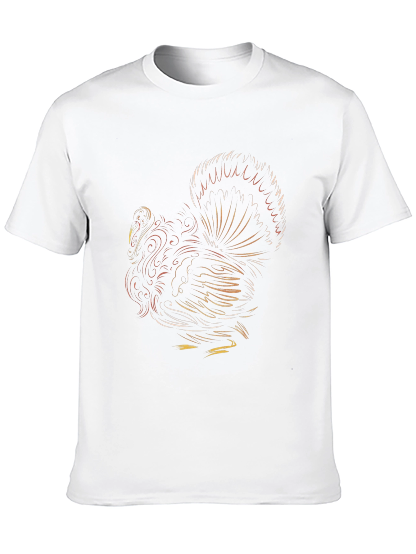 Stylized Rooster Graphic Tee - Black Cotton Comfort
