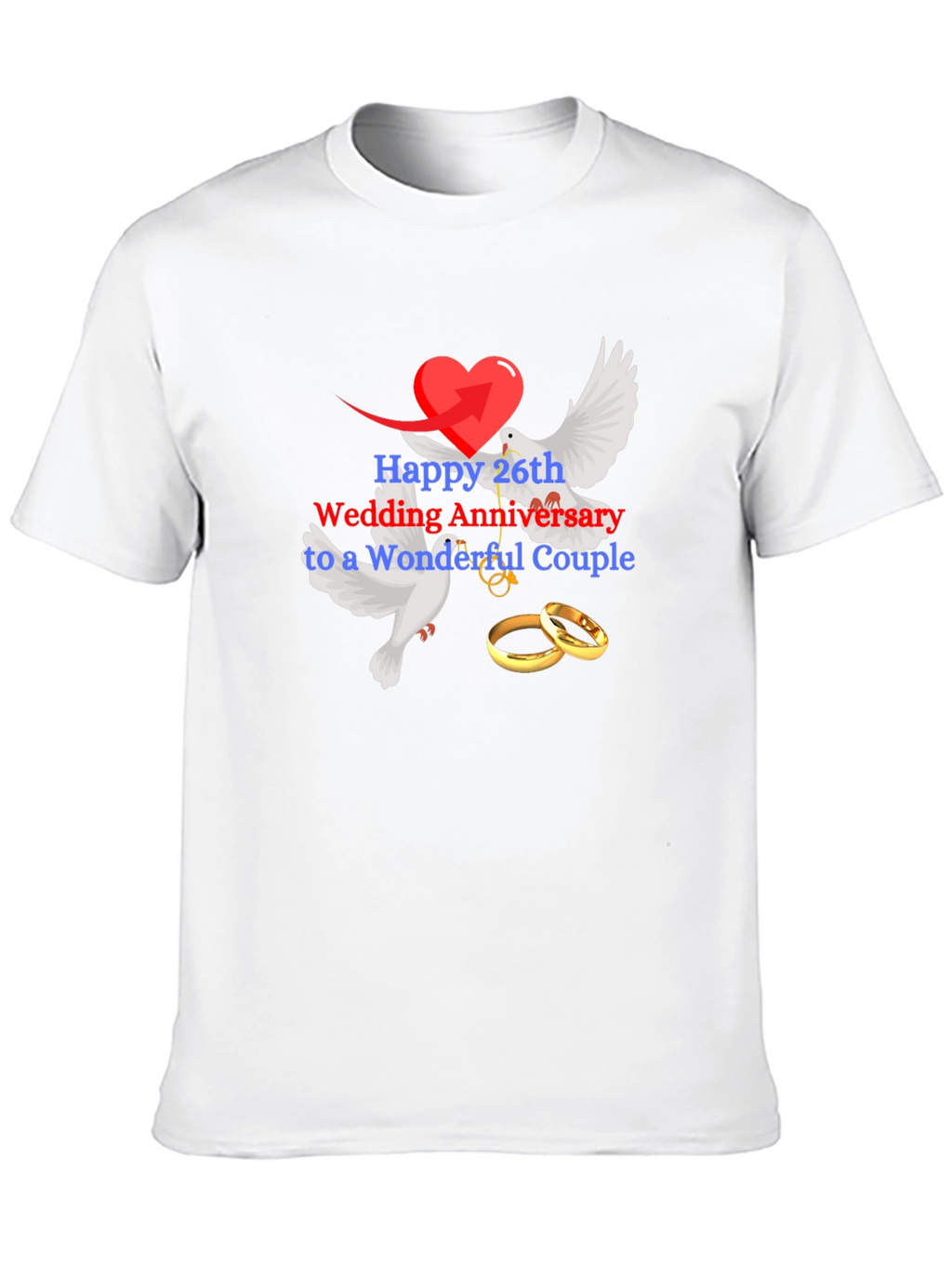 26th Anniversary T-Shirt Wonderful Couple Gift
