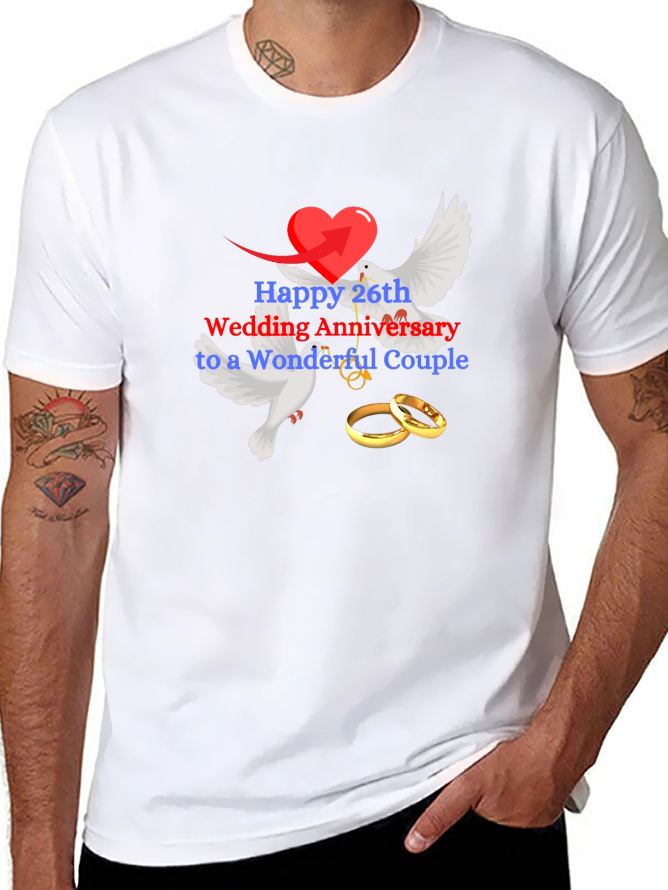 26th Anniversary T-Shirt Wonderful Couple Gift