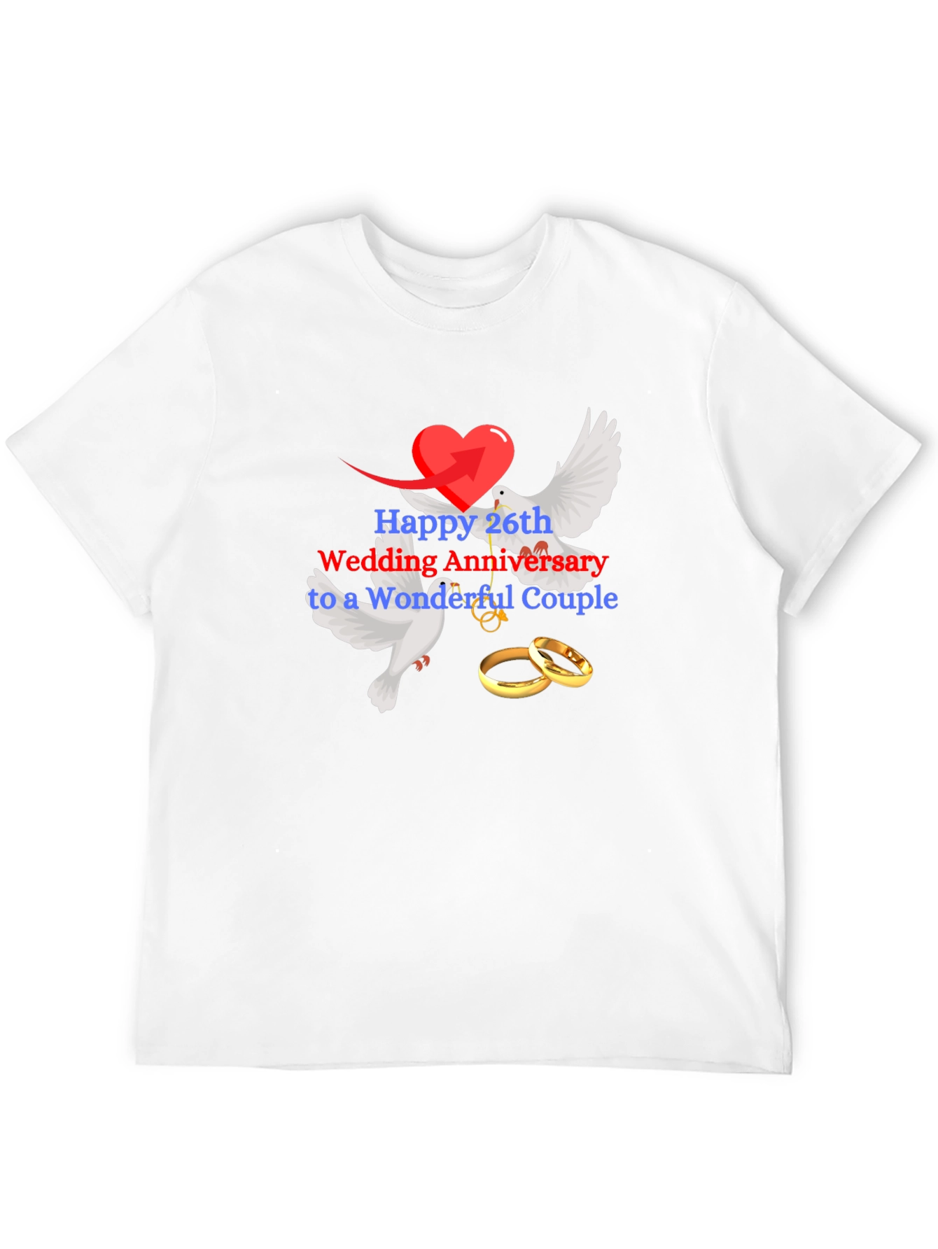 26th Anniversary T-Shirt Wonderful Couple Gift