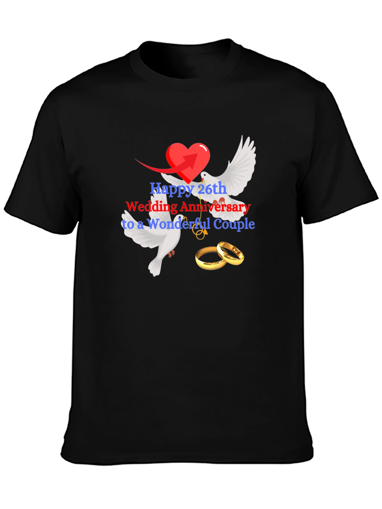 26th Anniversary T-Shirt Wonderful Couple Gift