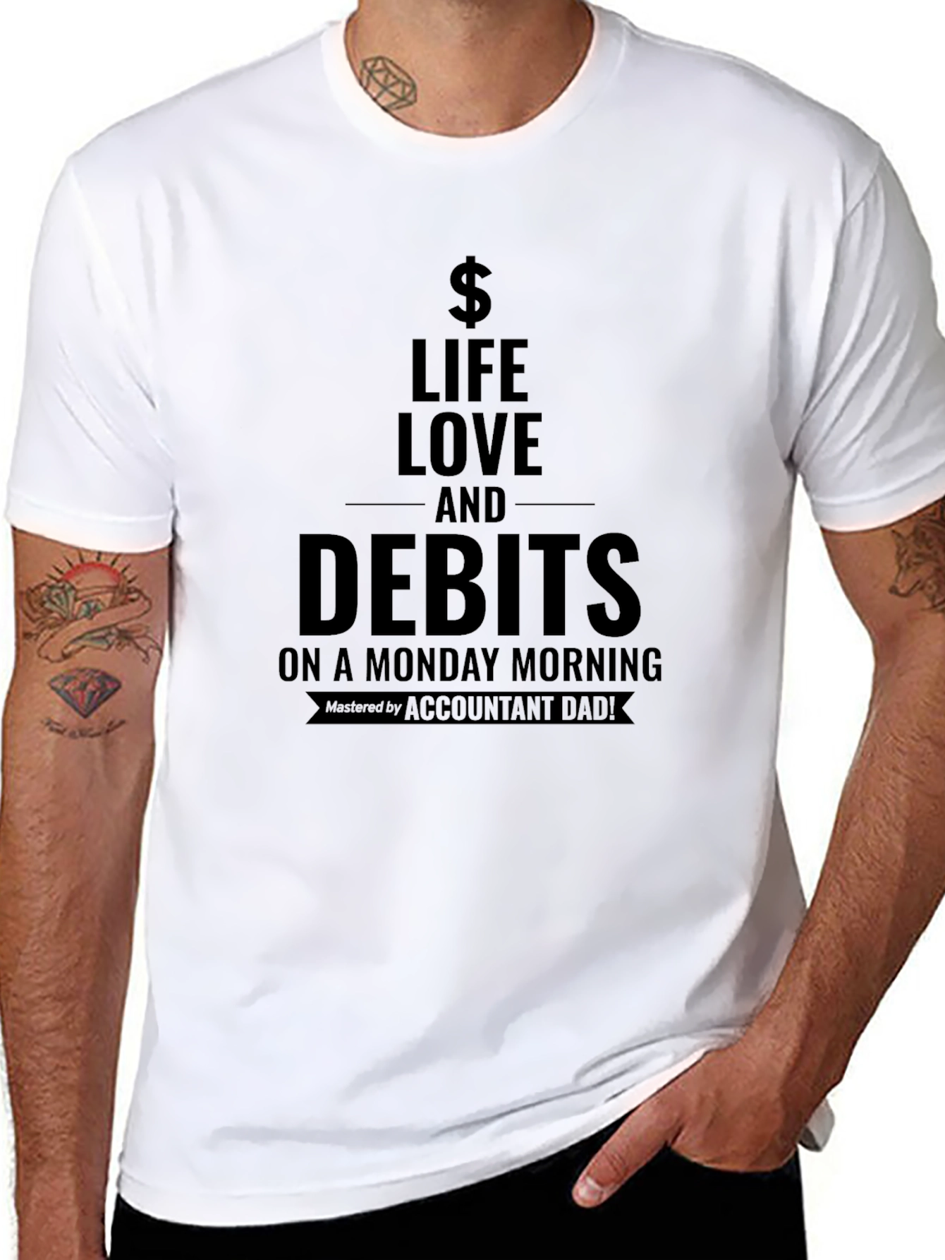 Life Love and Debits T-Shirt - Accountant Dad