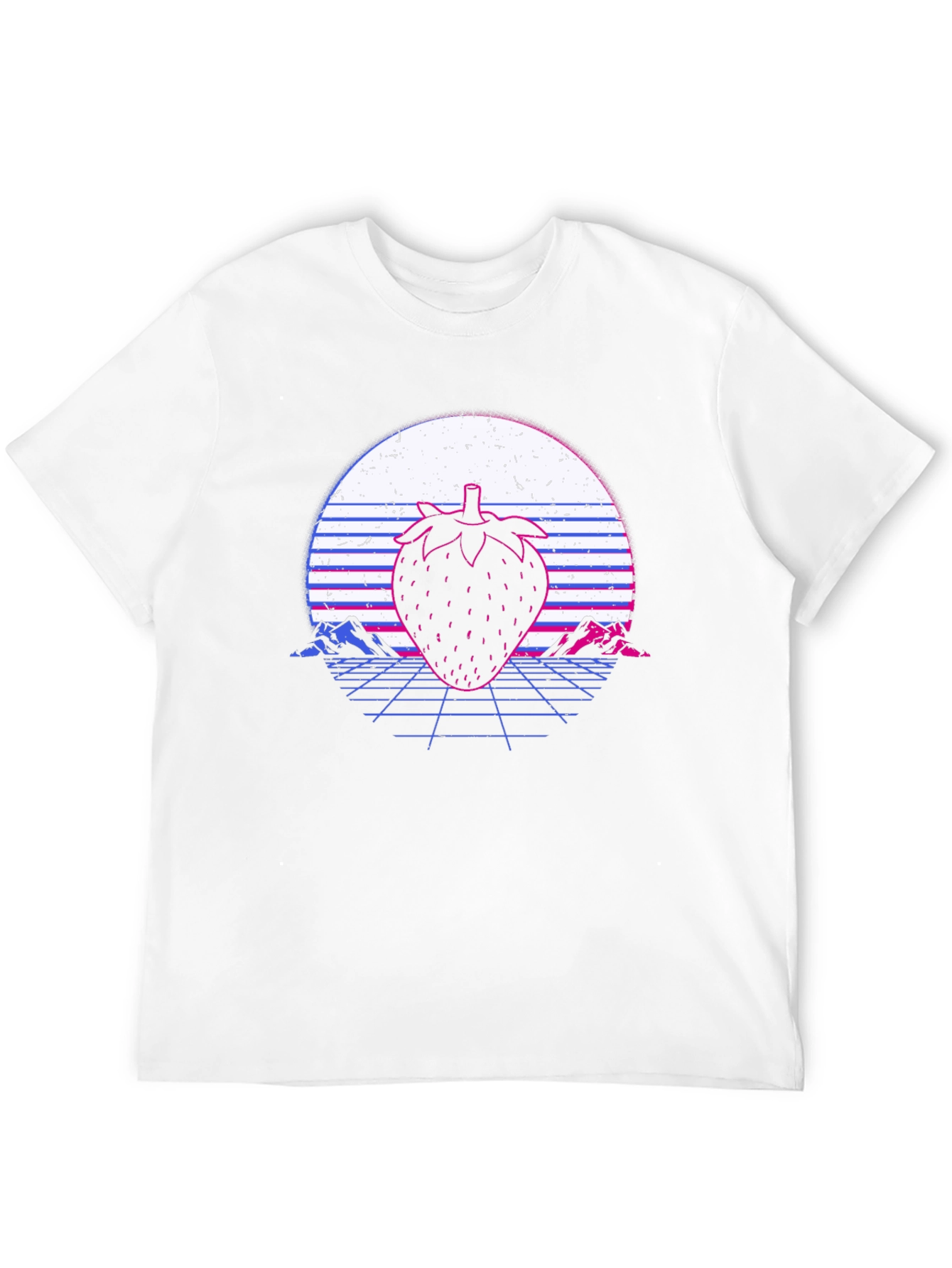 Retro Strawberry Graphic Tee - Synthwave T-Shirt