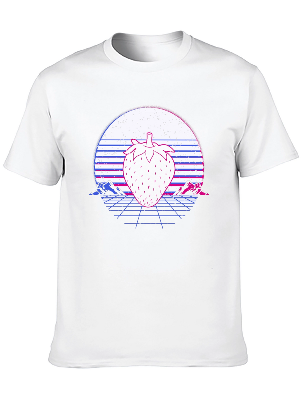 Retro Strawberry Graphic Tee - Synthwave T-Shirt