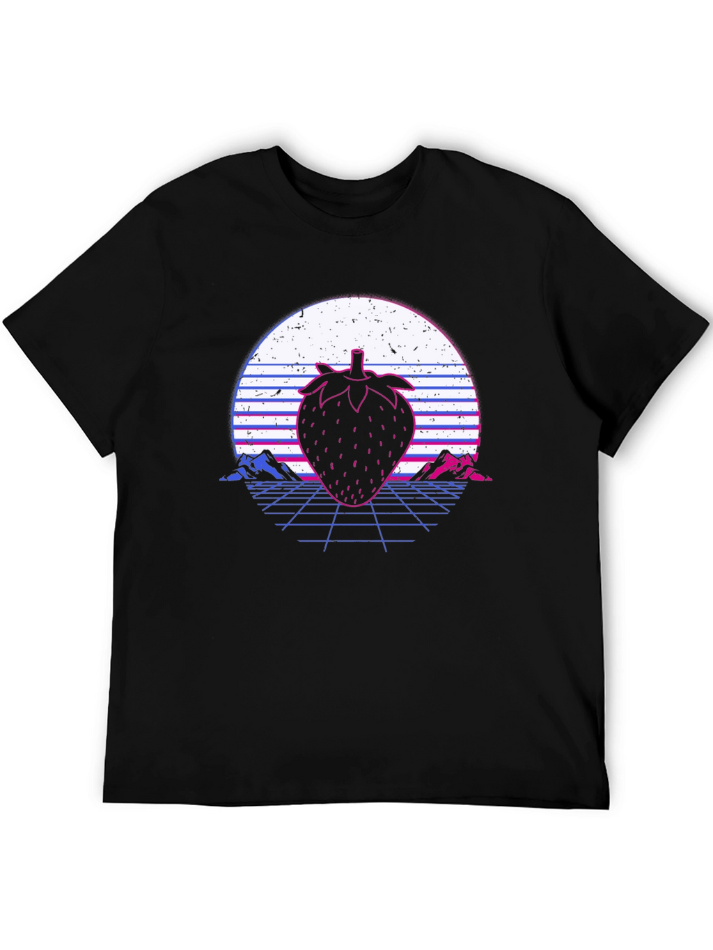 Retro Strawberry Graphic Tee - Synthwave T-Shirt