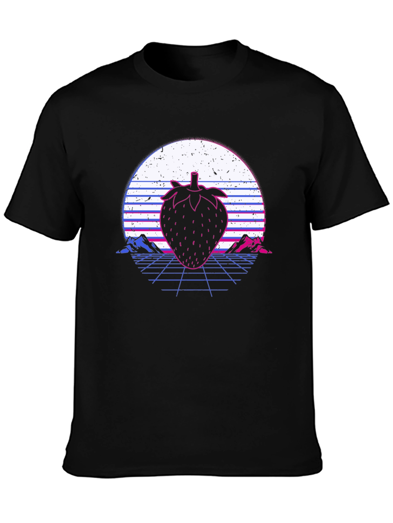 Retro Strawberry Graphic Tee - Synthwave T-Shirt
